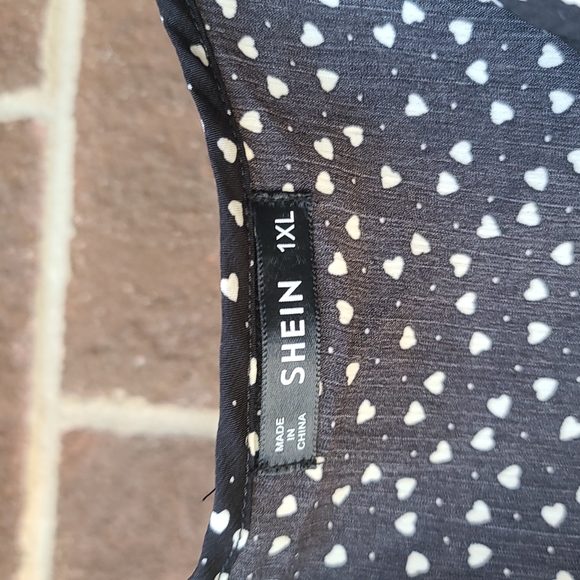 Shein, XL, black with white hearts - Picture 2 of 2
